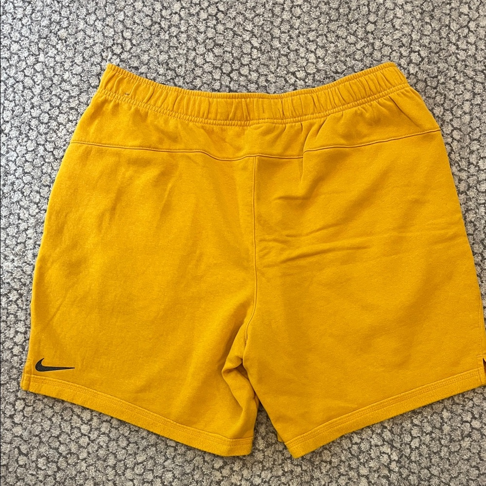 Nike Yoga Therma-Fit Golden Yellow Shorts with Black Logo size XL